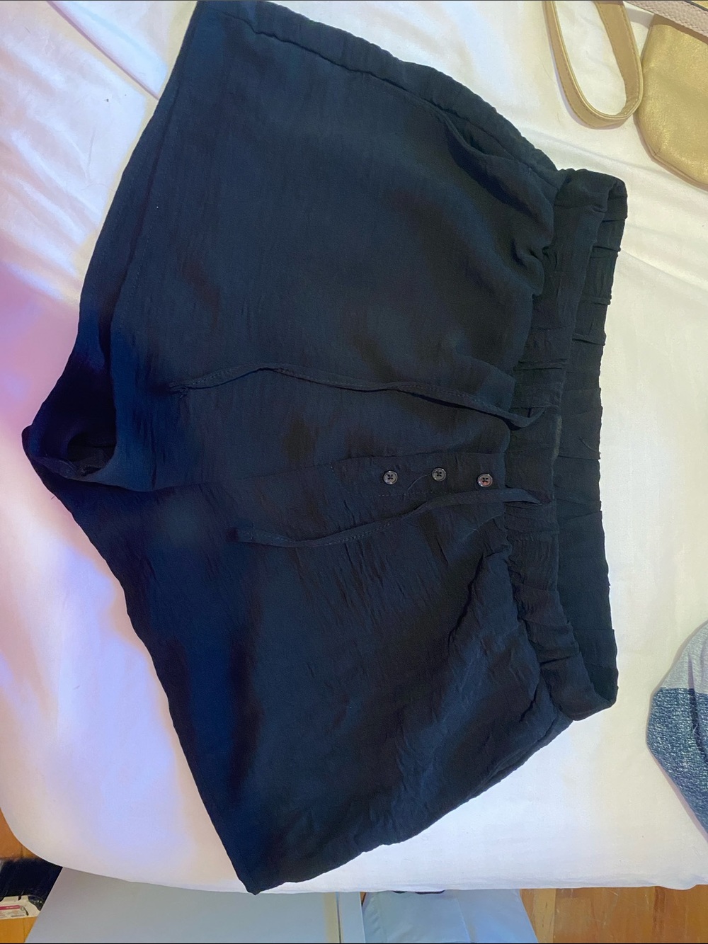 Streetwear Society Black High-Waist Button Front Women's Shorts